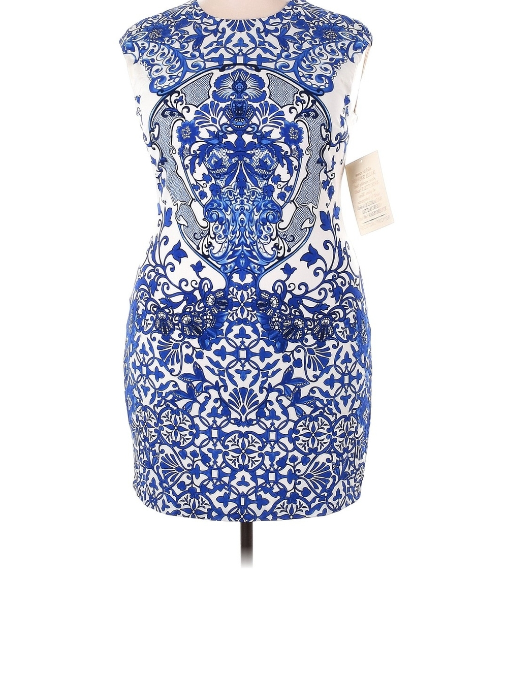 Boston Proper Blue and White Print Sheath Dress